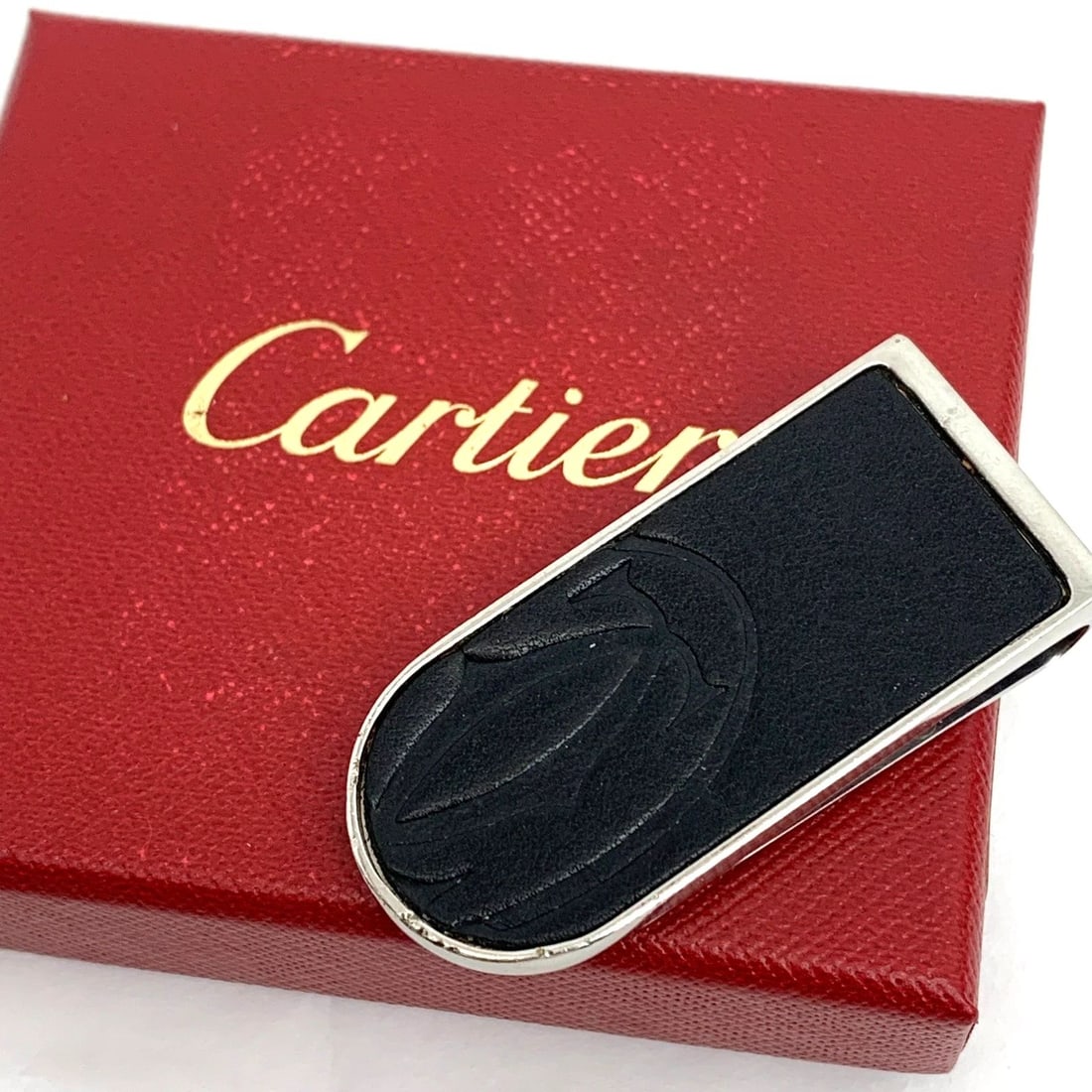 AUTHENTIC CARTIER DOUBLE C DECOR LOGO MONEY CLIP SS BLACK LEATHER ACCESSORY 2: AUTHENTIC CARTIER DOUBLE C DECOR LOGO MONEY CLIP SS BLACK LEATHER ACCESSORY 2 AUTHENTIC CARTIER DOUBLE C DECOR LOGO MONEY CLIP SS BLACK LEATHER ACCESSORY 2 Cartier Decor Logo, Classic, Signature Money