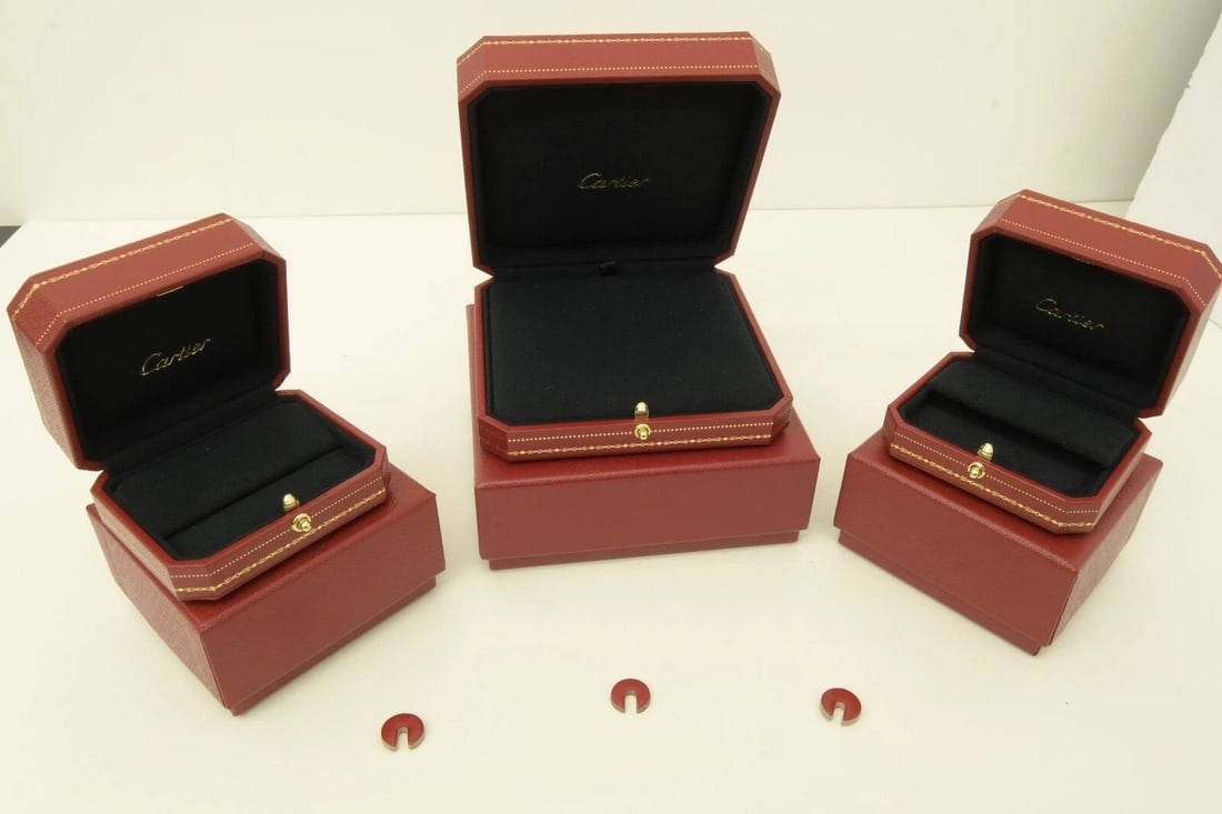AUTHENTIC CARTIER JEWELRY & NECKLACE SAFE STORAGE DISPLAY BOXES COLLECTIBLE SET (1 of 2)