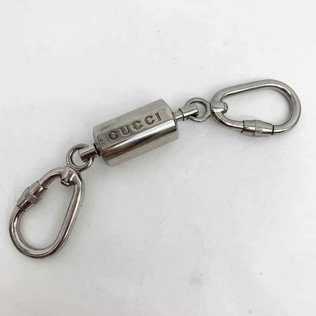 AUTHENTIC GUCCI TOGGLE CHARM SILVER PLATED KEYCHAIN TWO RING ACCESSORY: AUTHENTIC GUCCI TOGGLE CHARM SILVER PLATED KEYCHAIN TWO RING ACCESSORY AUTHENTIC GUCCI TOGGLE CHARM SILVER PLATED KEYCHAIN TWO RING ACCESSORY Accessory Key RingToggle Charm Chic, Luxury Womens, Mens, 