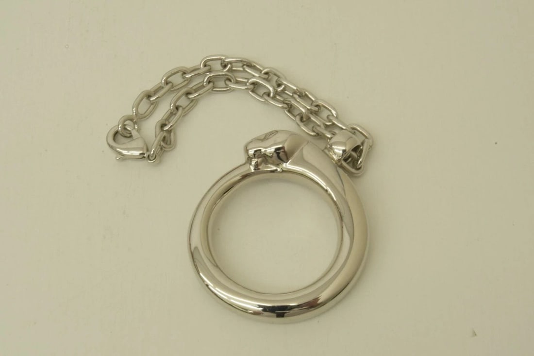 AUTHENTIC CARTIER PANTAIL CLASSIC SILVER PLATED LOGO KEYCHAIN ACCESSORY CHARM: AUTHENTIC CARTIER PANTAIL CLASSIC SILVER PLATED LOGO KEYCHAIN ACCESSORY CHARM Authentic Cartier Pantail Classic Silver Plated Logo Keychain Accessory Charm Authentic Cartier Pantail Classic Silver Pla