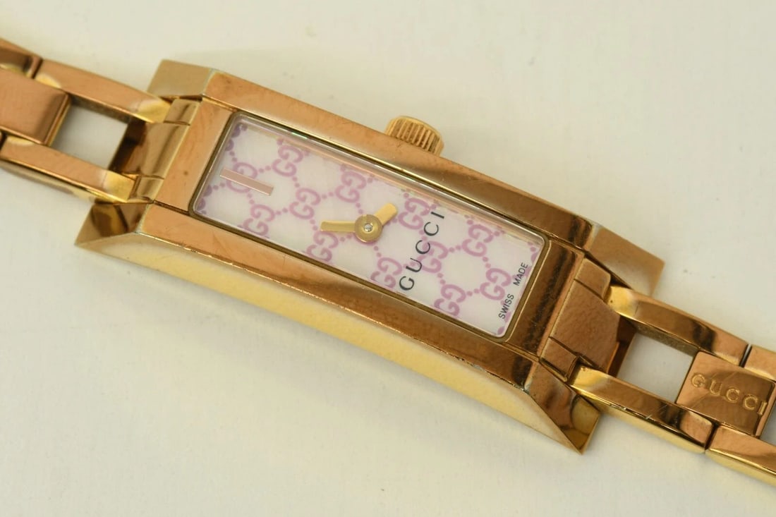 AUTHENTIC GUCCI 14MM X 35MM WATCH GUCCISISIMA LOGO CLIP LINK BAND 110 PINK GOLD (1 of 2)