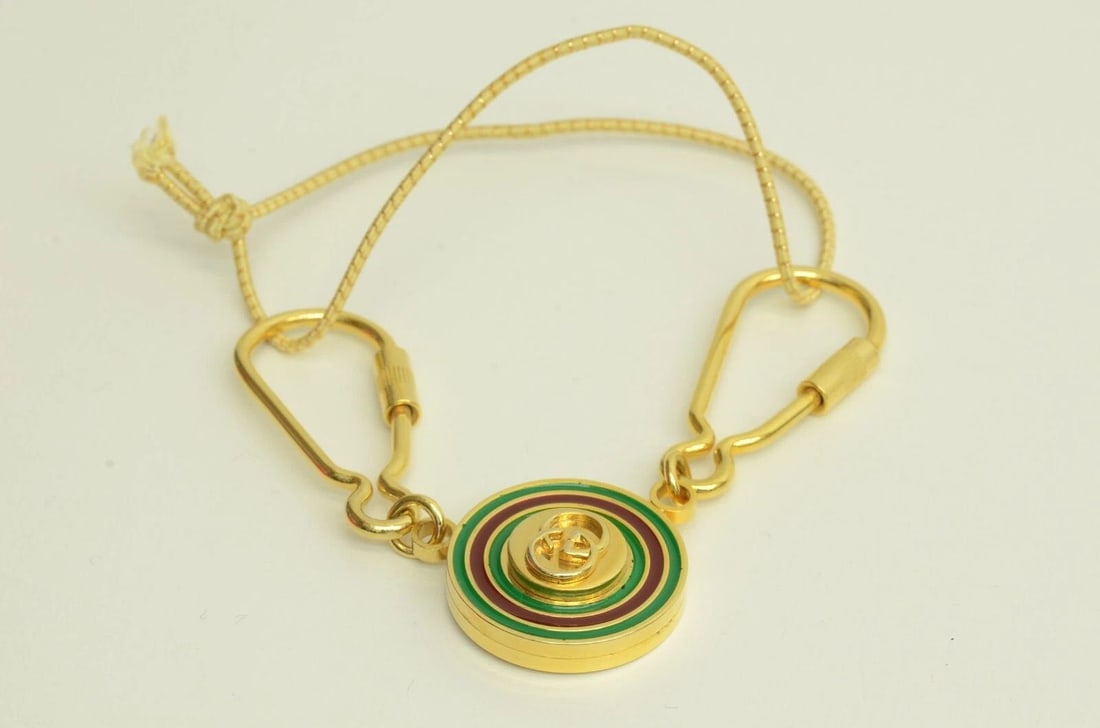 AUTHENTIC GUCCI GG LOGO BRACELET KEYCHAIN DOUBLE TWIST WEB STRIPE ACCESSORY: AUTHENTIC GUCCI GG LOGO BRACELET KEYCHAIN DOUBLE TWIST WEB STRIPE ACCESSORY Authentic Gucci GG Logo Bracelet Keychain Double Twist Web Stripe Accessory Authentic Gucci GG Logo Bracelet Keychain Double
