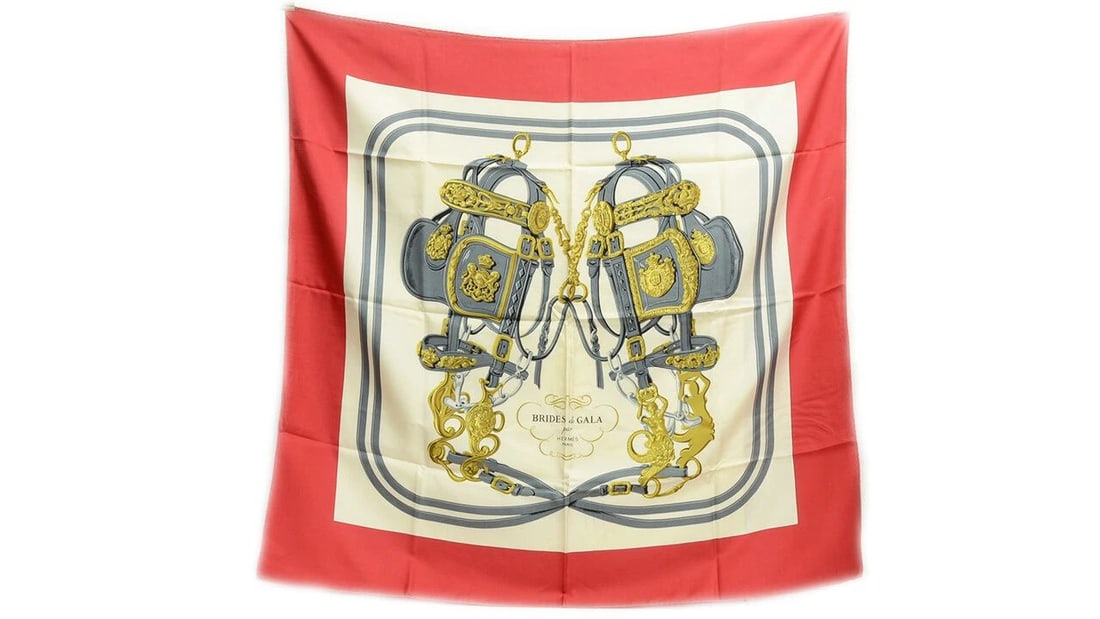 AUTHENTIC HERMES BRIDES DE GALA SCARF 90CM SILK GRYGKAR RED WHITE VINTAGE CARRE: AUTHENTIC HERMES BRIDES DE GALA SCARF 90CM SILK GRYGKAR RED WHITE VINTAGE CARRE Authentic Hermes Brides de Gala Scarf 90cm Silk Grygkar Red White Vintage Carre AUTHENTIC HERMES BRIDES DE GALA SCARF 90