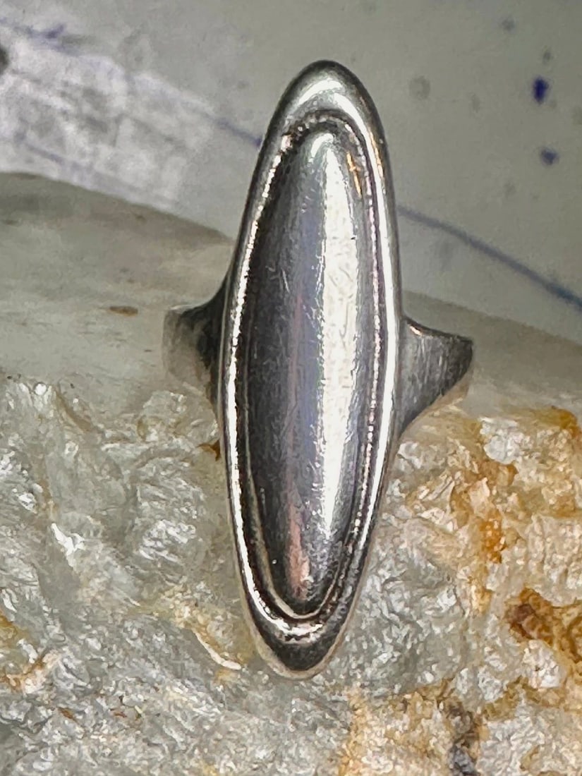 LONG RING FULL FINGER KNUCKLE BAND STERLING SILVER SIZE 6.75 WOMEN (1 of 2)