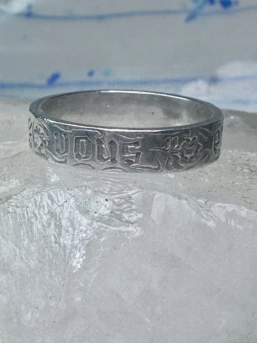 YOU AND NO OTHER RING VINTAGE LOVE BAND VALENTINE SIZE 9.75 STERLING SILVER WOME: YOU AND NO OTHER RING VINTAGE LOVE BAND VALENTINE SIZE 9.75 STERLING SILVER WOME You & No Other Ring vintage wedding love band Valentine size 9.75 sterling silver women girls Size 9.75 Between a size 