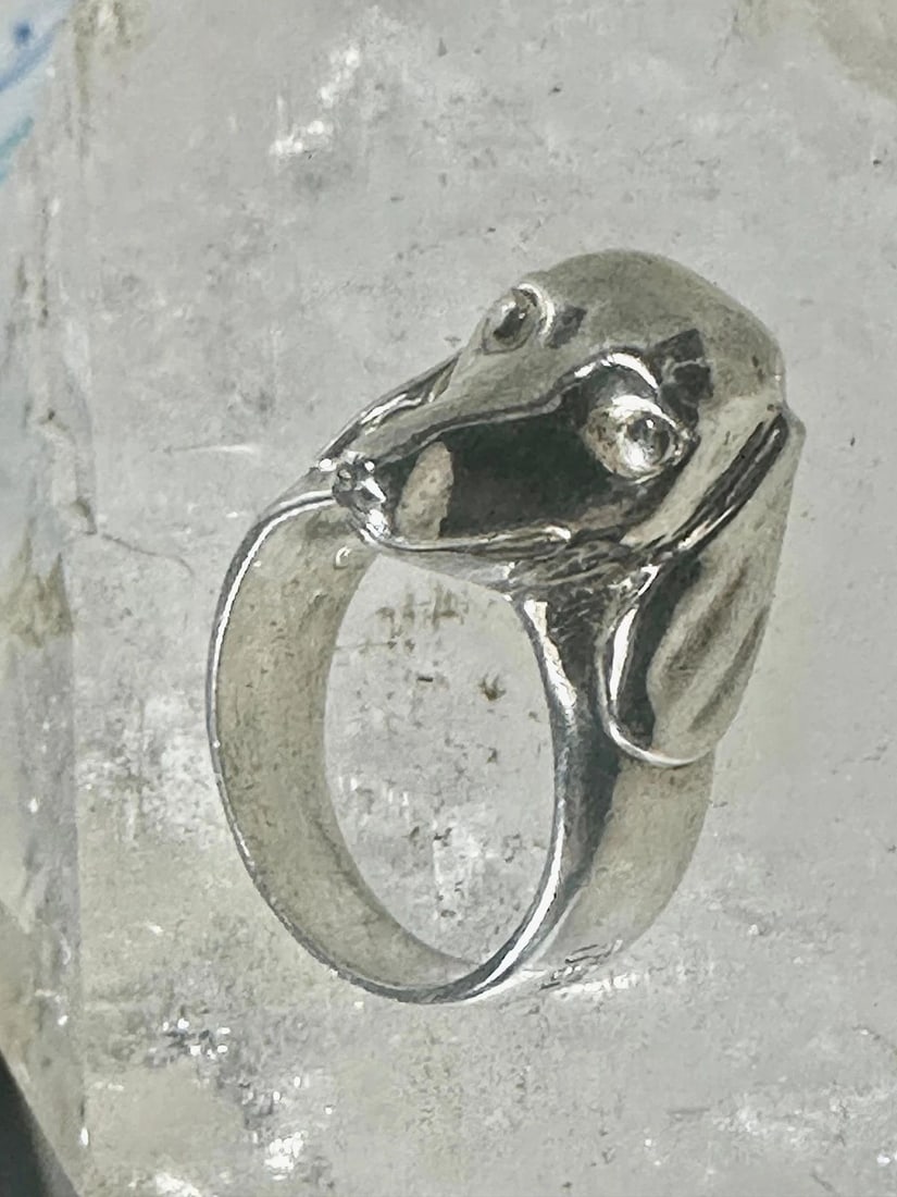 VINTAGE MINI DACHSHUND DOG RING SIZE 5 STERLING SILVER WOMEN GIRLS (1 of 1)