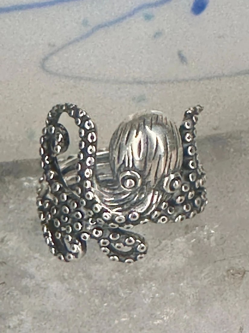 OCTOPUS RING BAND SIZE 5 STERLING SILVER WOMEN GIRLS (1 of 1)