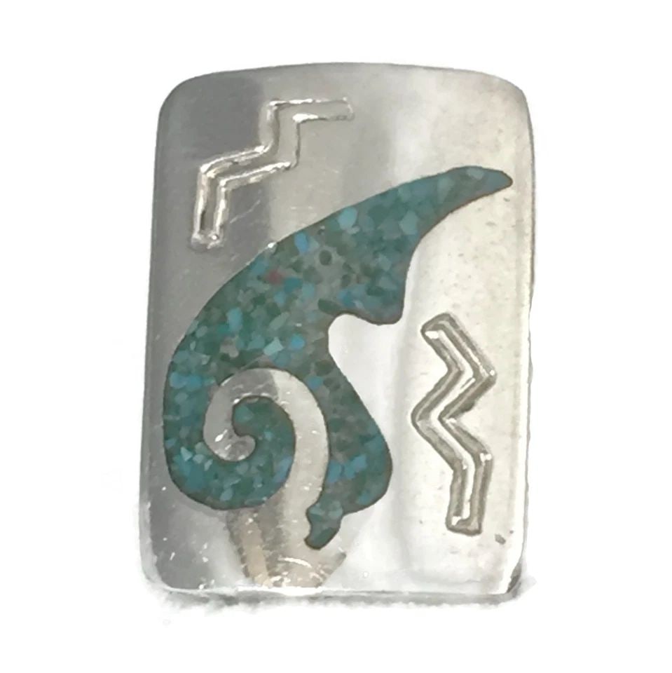 VINTAGE WAVE RING TURQUOISE CHIPS RING STERLING SILVER SOUTHWEST TRIBAL SIZE 7.2: VINTAGE WAVE RING TURQUOISE CHIPS RING STERLING SILVER SOUTHWEST TRIBAL SIZE 7.2 Vintage Wave Southwest Ring Sterling Silver Band Size 7.25 Weight 8.6g Widest Part of Band 1 1/16" Thinnest part