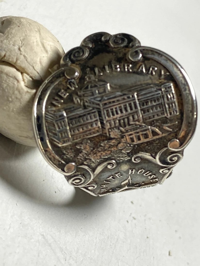 SPOON RING WHITE HOUSE WASHINGTON DC US TREASURY MT VERNON BAND STERLING SILVER (1 of 1)