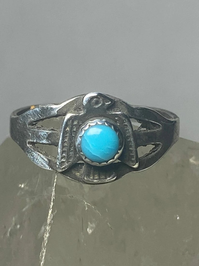 PHOENIX RING NAVAJO BAND TURQUOISE SOUTHWEST STERLING SILVER WOMEN GIRLS (1 of 2)