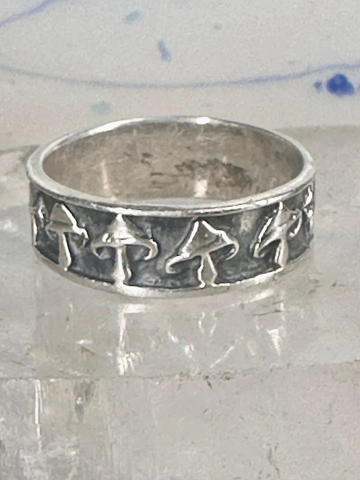 MUSHROOM RING MUSHROOMS BAND SIZE 11.25 STERLING SILVER WOMEN MEN (1 of 1)