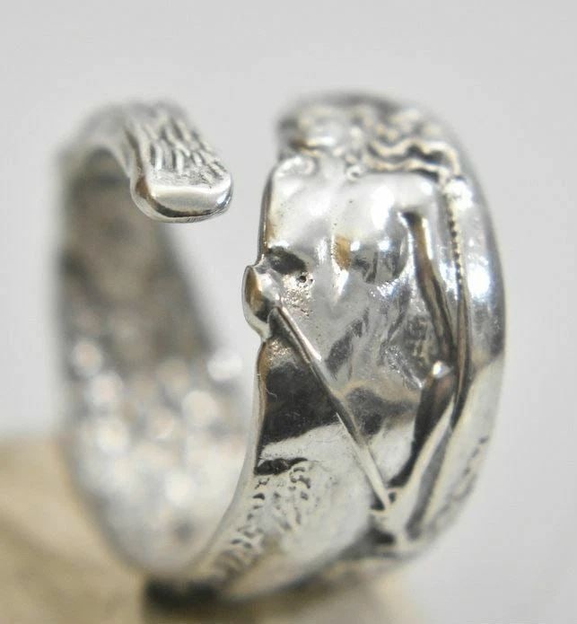 NUDE LADY SPOON RING CANOE PADDLE WAVES SIZE 7.25 (1 of 1)