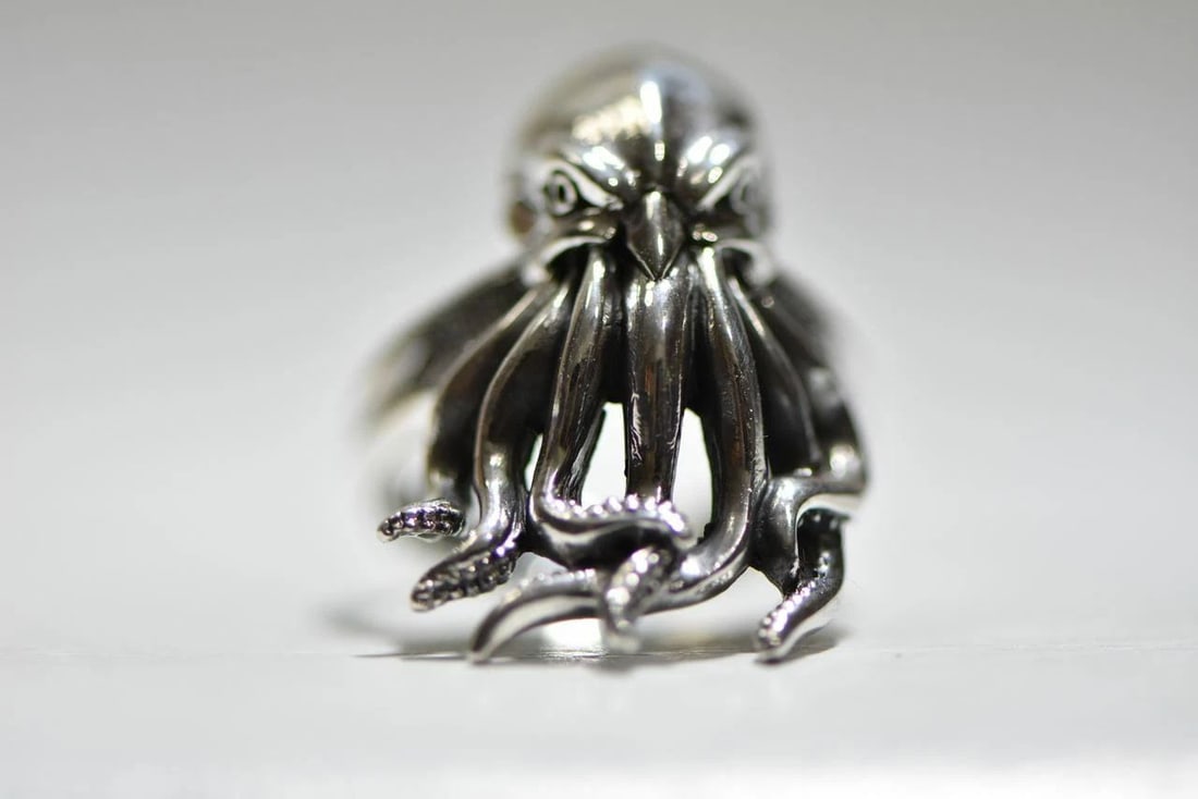 OCTOPUS RING SQUID BAND STERLING SILVER MEN WOMEN SIZE 10.25 (1 of 1)
