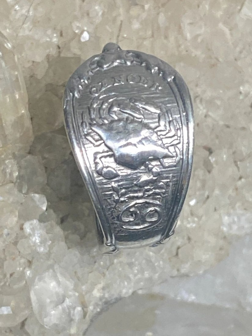 CRAB SPOON RING SIZE 6.50 CANCER JUNE JULY FISHERMEN BIRTHDAY BAND STERLING SILV (1 of 2)
