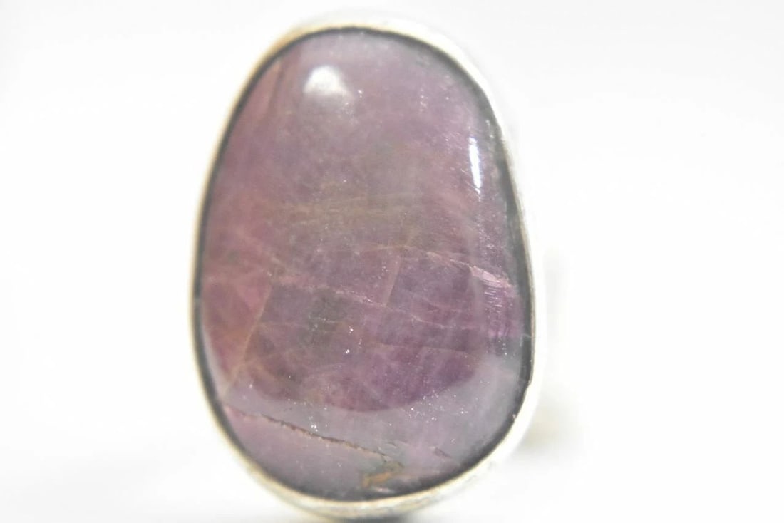 RUBY RING OVAL OBLONG BULKY STERLING SILVER BOHO WOMEN SIZE 5.25 (1 of 2)