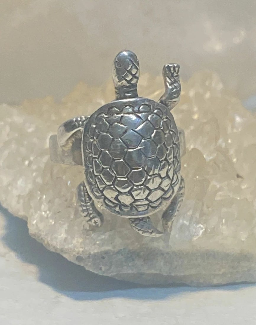 TURTLE RING SIZE 4.75 TORTOISE BAND STERLING SILVER WOMEN GIRLS (1 of 1)