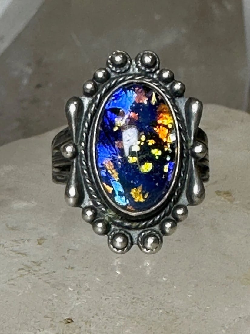 FOIL ART RING SOUTHWEST SIZE 5.75 STERLING SILVER WOMEN (1 of 2)