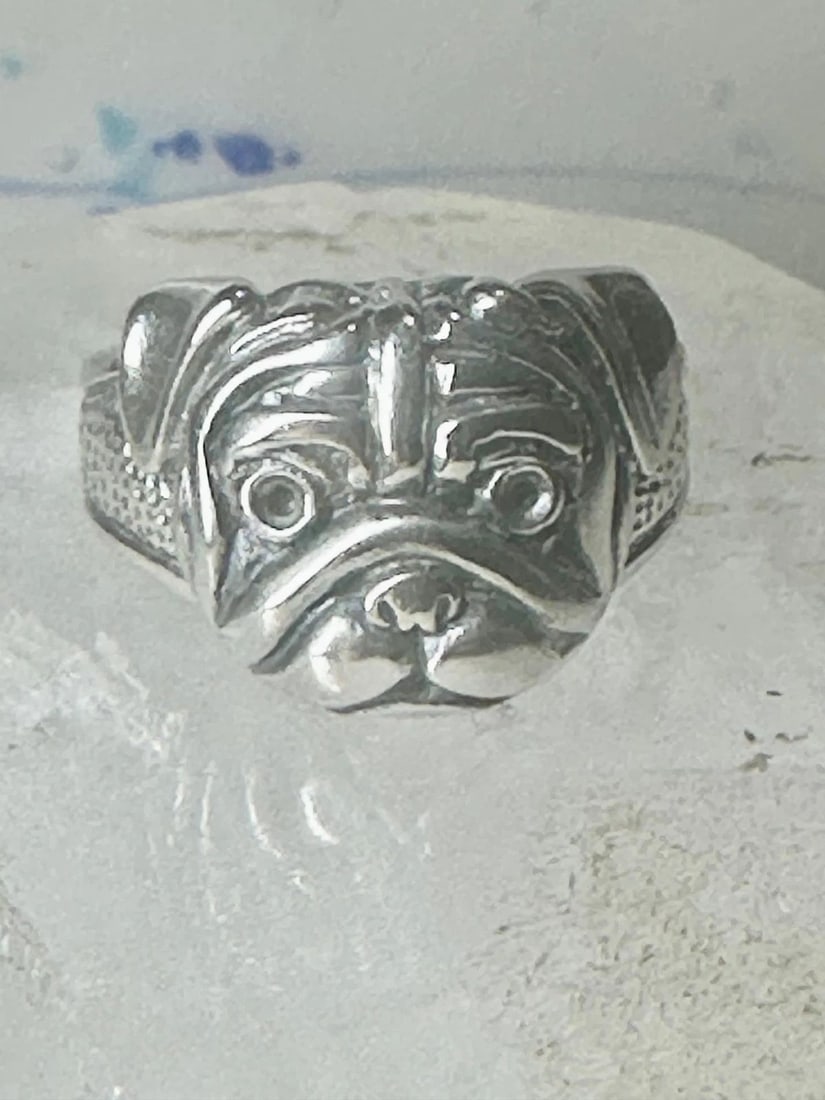 DOG RING BULL DOG BAND SIZE 9.75 STERLING SILVER WOMEN MEN (1 of 2)
