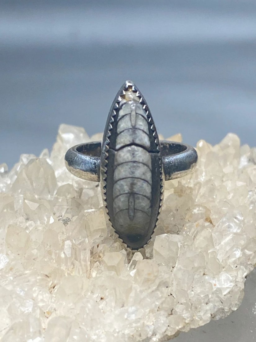 FOSSIL RING SIZE 6.25 LONG FOSSIL STERLING SILVER WOMEN GIRLS (1 of 1)