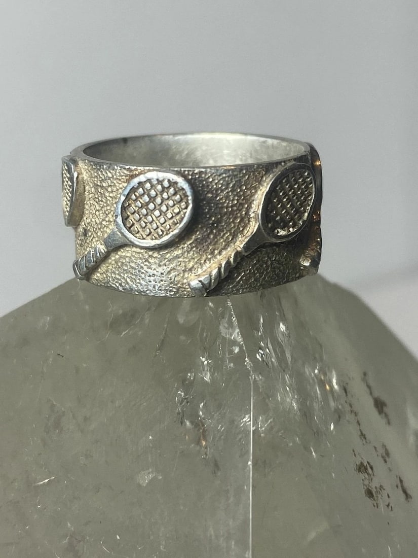 TENNIS RING RACQUET BAND STERLING SILVER WOMEN GIRLS (1 of 1)