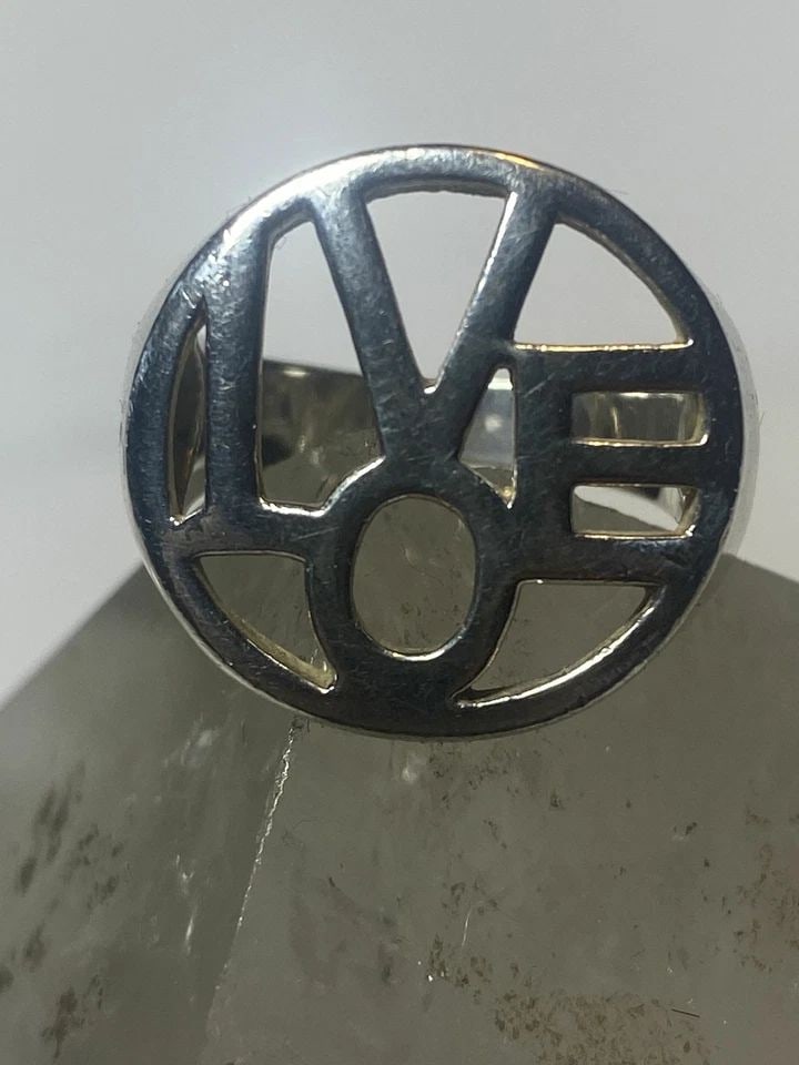 LOVE RING FRIENDSHIP VALENTINE BAND STERLING SILVER WOMEN GIRL: LOVE RING FRIENDSHIP VALENTINE BAND STERLING SILVER WOMEN GIRL LOVE ring friendship Valentine band sterling silver women girl Size 7.50 Weight 6.2g Length 7/8" Width. 7/8" Thinnest part