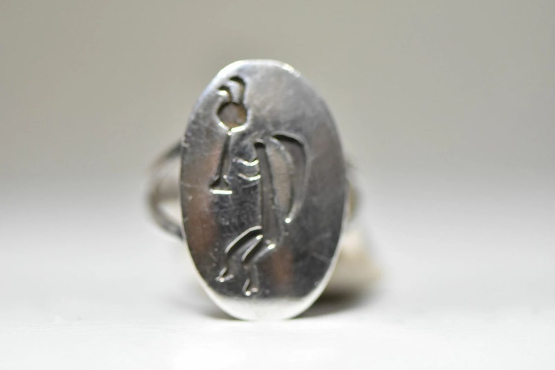 KOKOPELLI RING FERTILITY HOPI SOUTHWEST STERLING SILVER WOMEN (1 of 2)