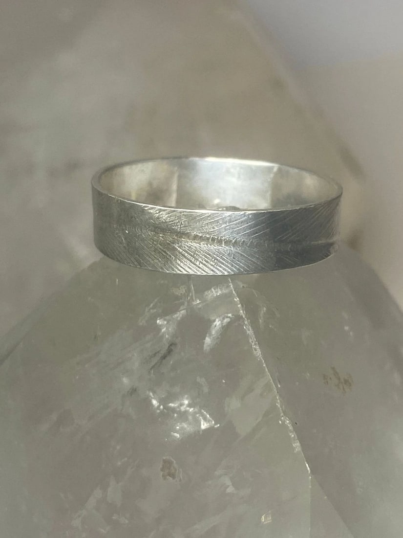 FEATHER RING WEDDING BAND STERLING SILVER MEN WOMEN (1 of 1)