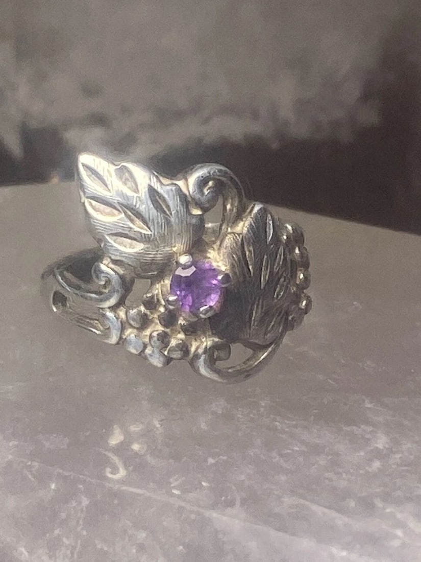 FLORAL RING LEAVES PINKY STERLING SILVER WOMEN GIRLS (1 of 2)