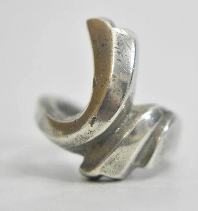 CHUNKY RING SIZE 7.25 CURVE THUMB BAND WOMEN STERLING SILVER (1 of 2)