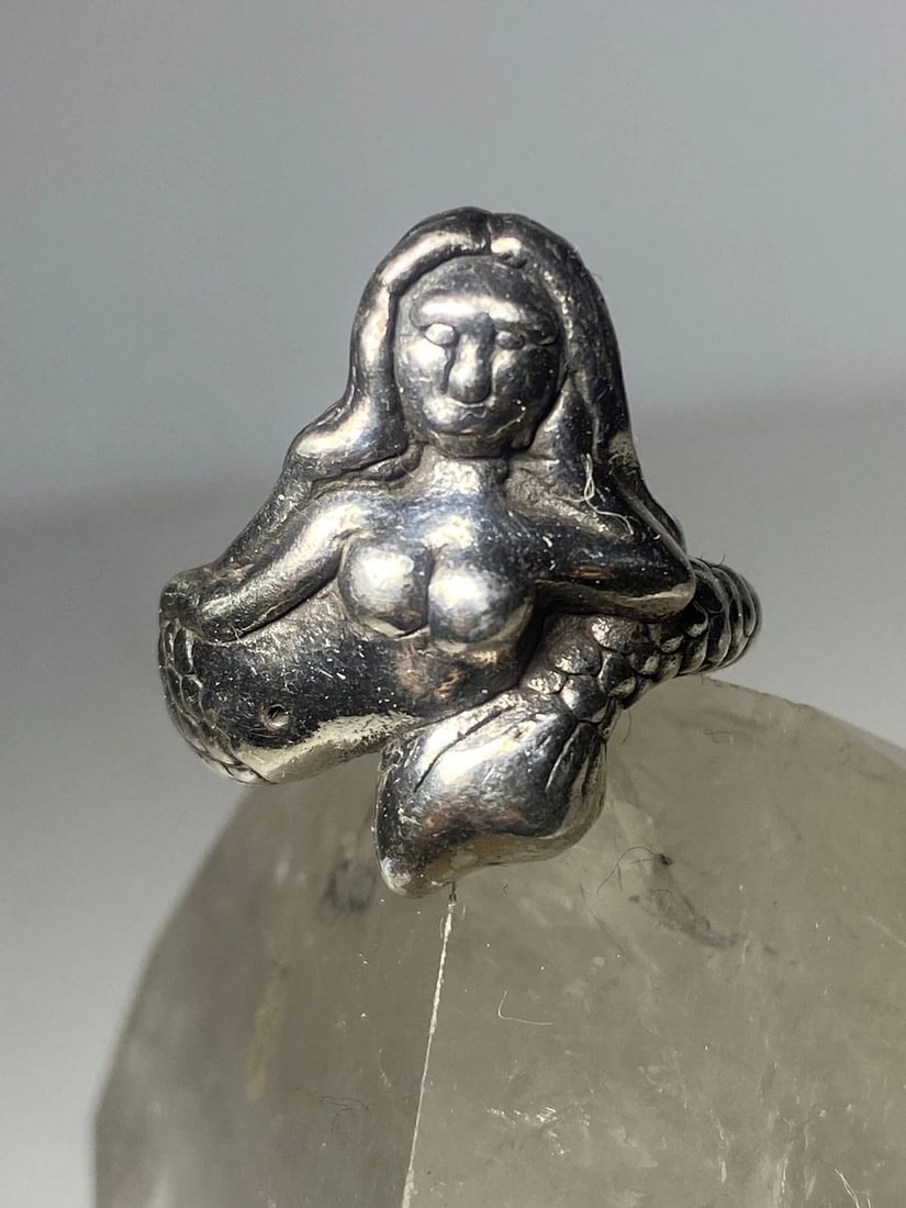 MERMAID RING FIGURATIVE BAND STERLING SILVER WOMEN (1 of 2)