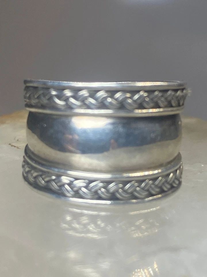 CIGAR BAND RING SIZE 7.75 SOUTHWESTERN STERLING SILVER WOMEN (1 of 1)