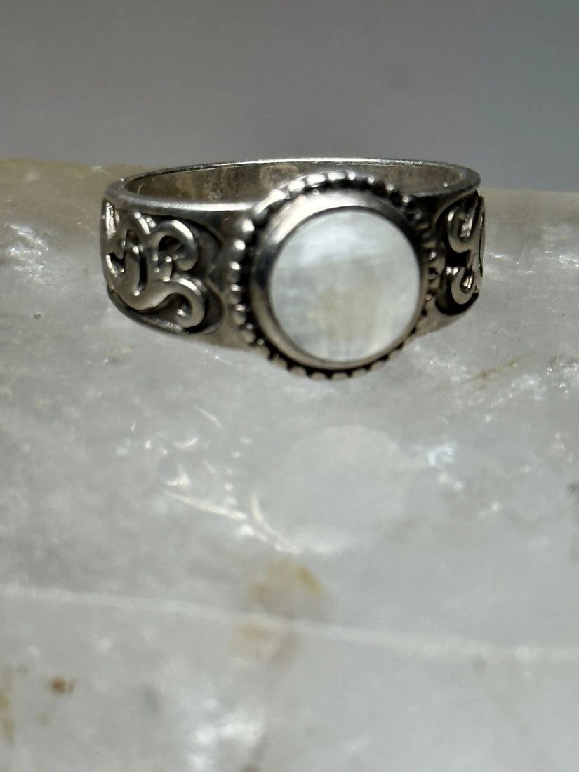 MOONSTONE RING SIZE 8 BOHO STERLING SILVER WOMEN (1 of 2)