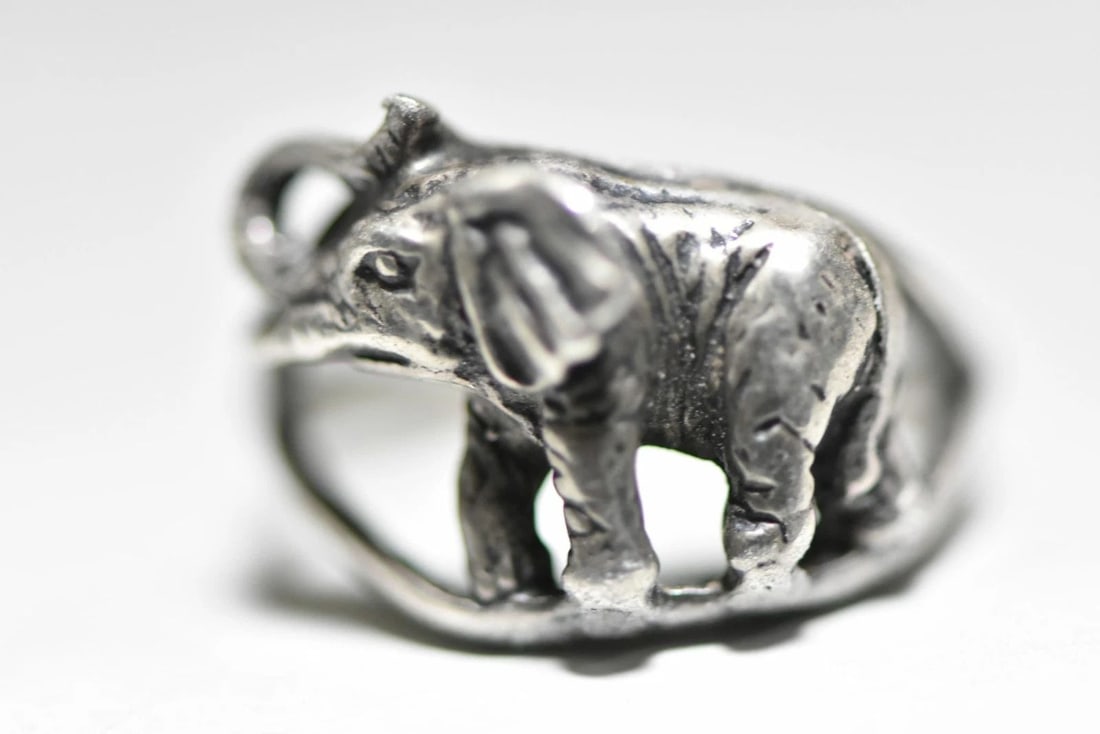 ELEPHANT RING ANIMAL PINKY BAND STERLING SILVER WOMEN GIRLS (1 of 2)