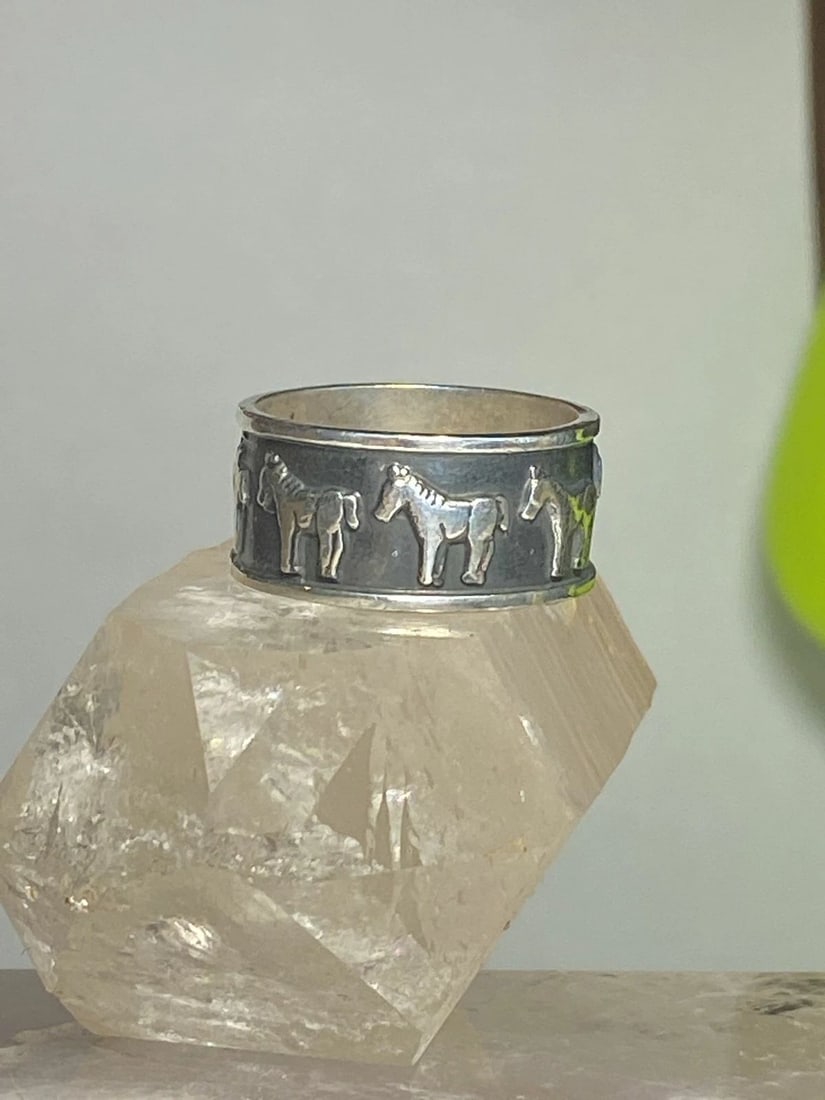 HORSE RING HORSES BAND COWGIRL STERLING SILVER WOMEN GIRLS MEN (1 of 2)