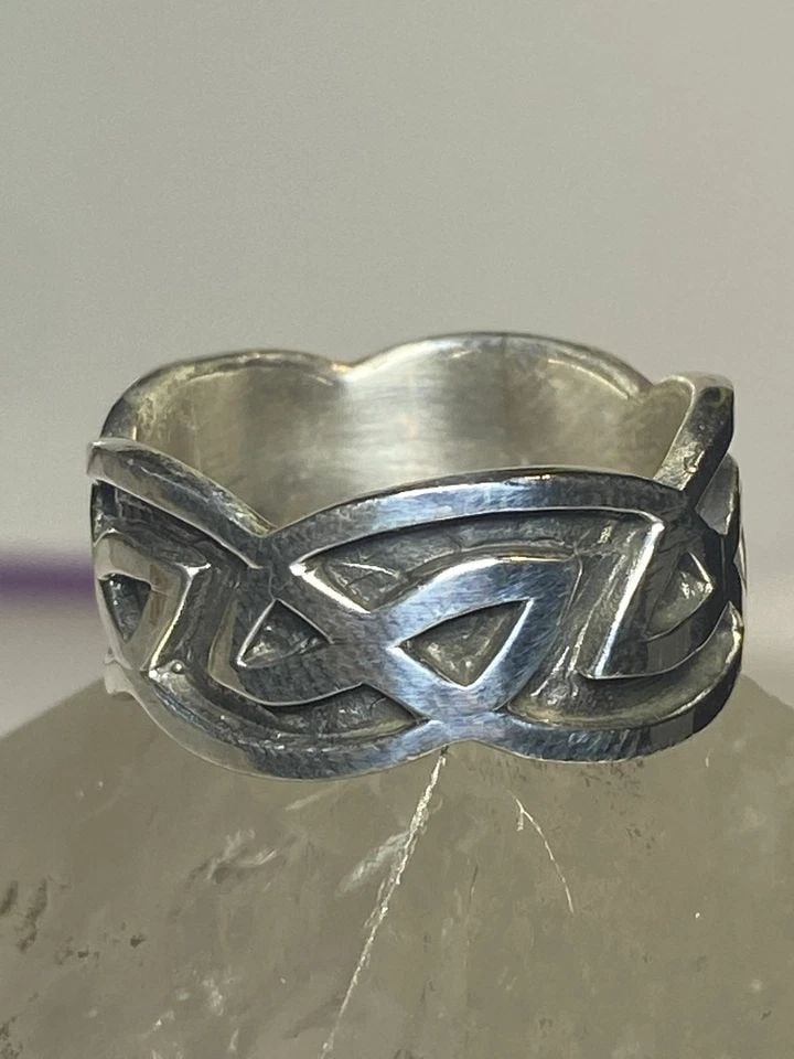 CELTIC KNOT RING SIZE 8.25 ROPE BAND STERLING SILVER WOMEN MEN (1 of 1)