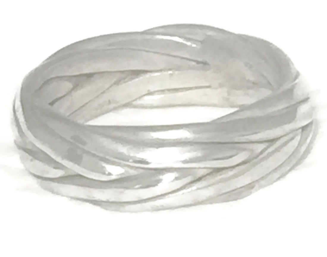 VINTAGE BRAIDED ROPE BAND SOUTHWEST STERLING SILVER RING THUMB BAND SIZE 8.7 MEN (1 of 2)