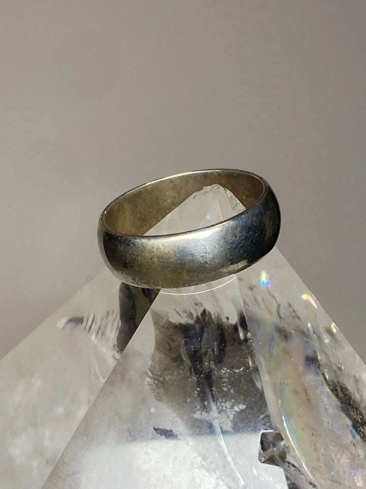 VINTAGE PLAIN RING SIZE 6.75 WEDDING BAND STACKER STERLING SILVER A (1 of 1)