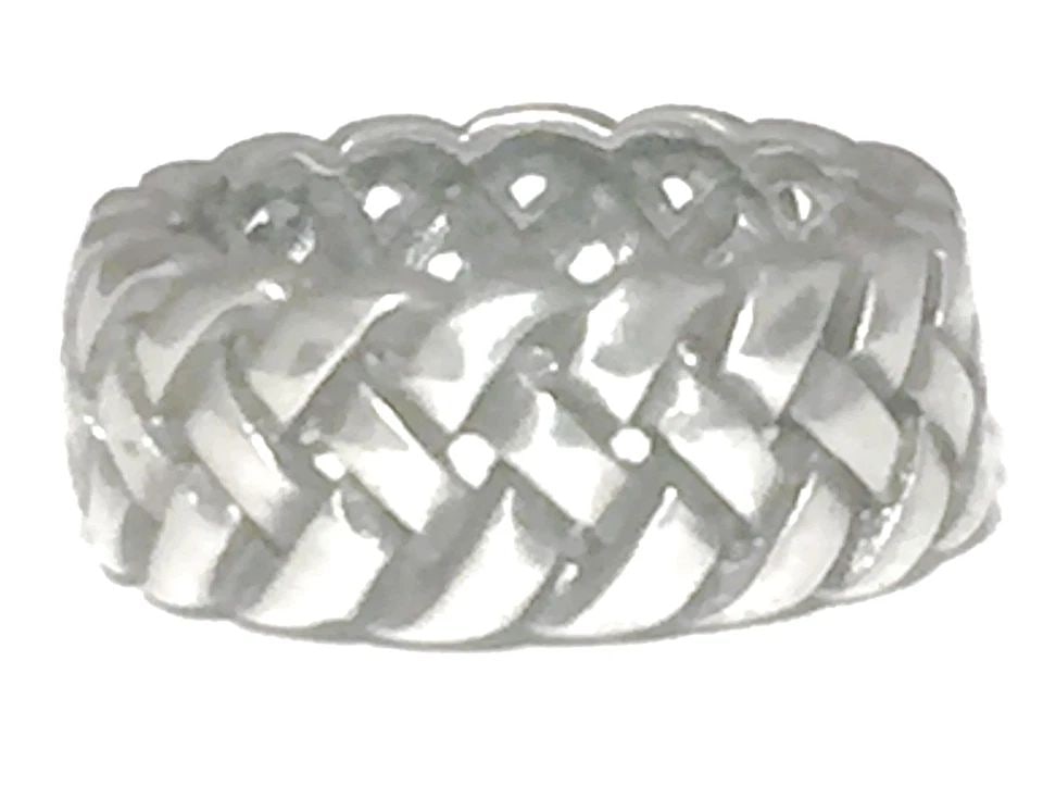 VINTAGE ROPE WOVEN BAND STERLING SILVER SOUTHWEST THUMB RING BOHO SIZE 6.50: VINTAGE ROPE WOVEN BAND STERLING SILVER SOUTHWEST THUMB RING BOHO SIZE 6.50 Vintage Woven Rope Sterling Silver Band or Ring A Handmade Southwest Ring or Band Size 6.50 Between a Size 6.50 & Size 6.75 