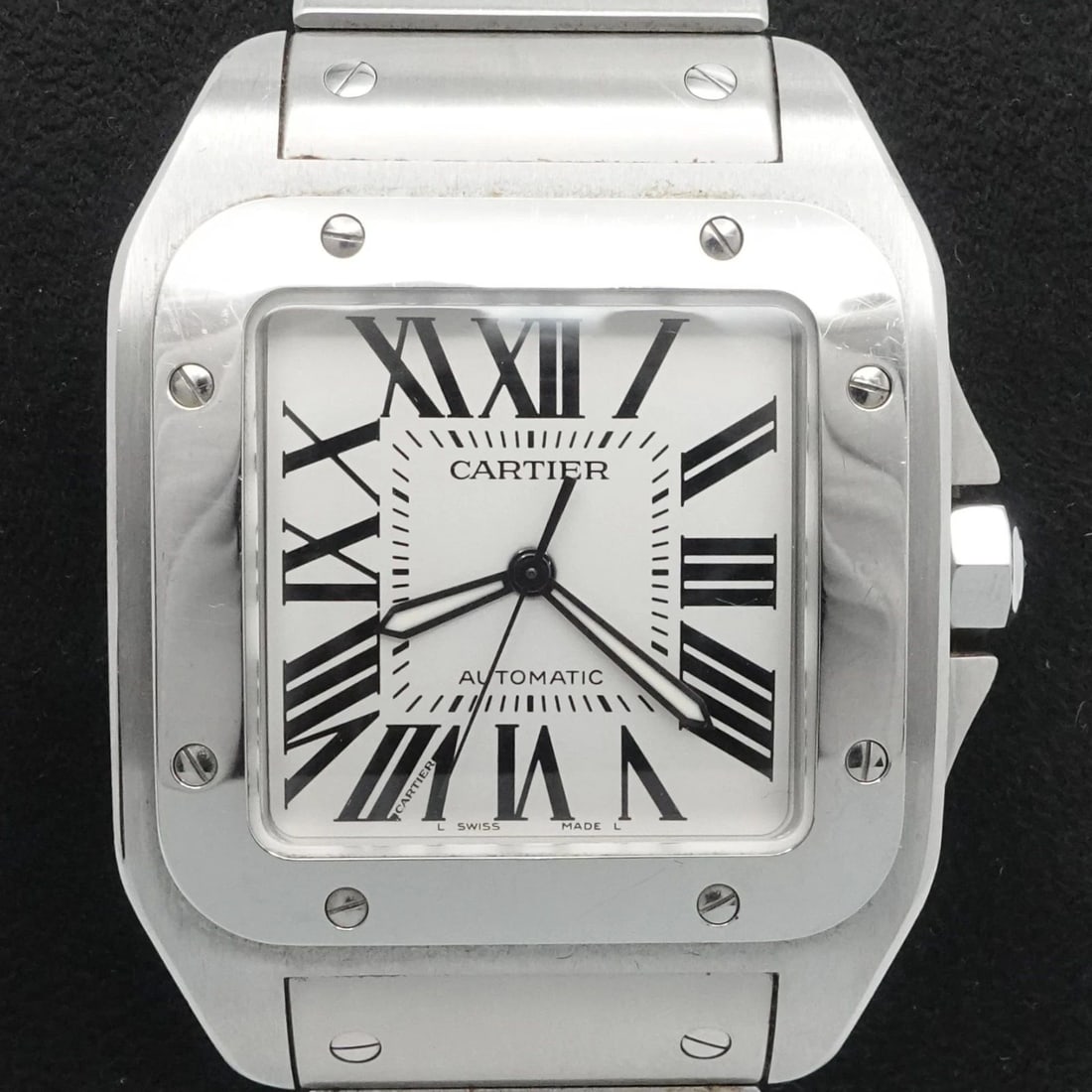 CARTIER SANTOS 100 STAINLESS STEEL AUTOMATIC WATCH REF 2656 - 38MM (1 of 2)