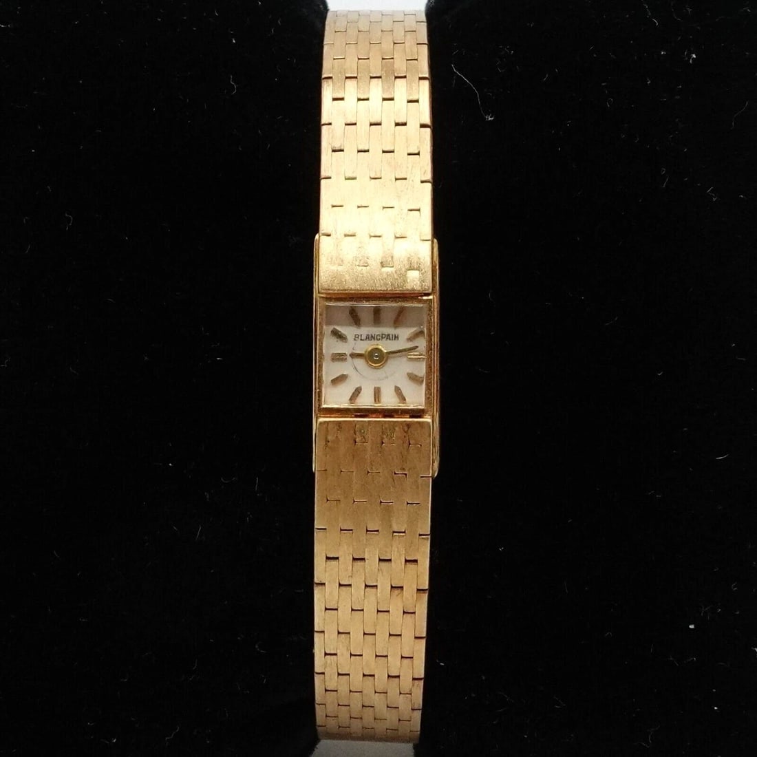 BLANCPAIN ESZEHA 18K YELLOW GOLD BACKWIND SQUARE BRACELET WATCH - 9MM X 8MM (1 of 2)