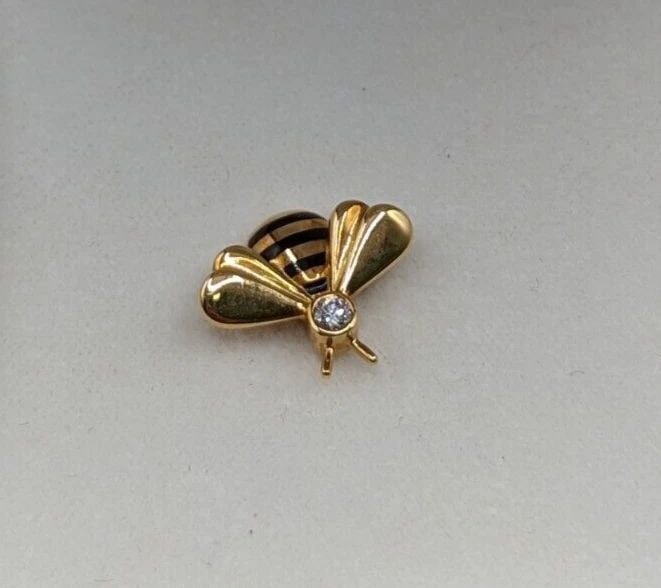 CARTIER 18K YELLOW GOLD & DIAMOND BUMBLE BEE TACK PIN W/ PROOF OF PURCHASE (1 of 2)