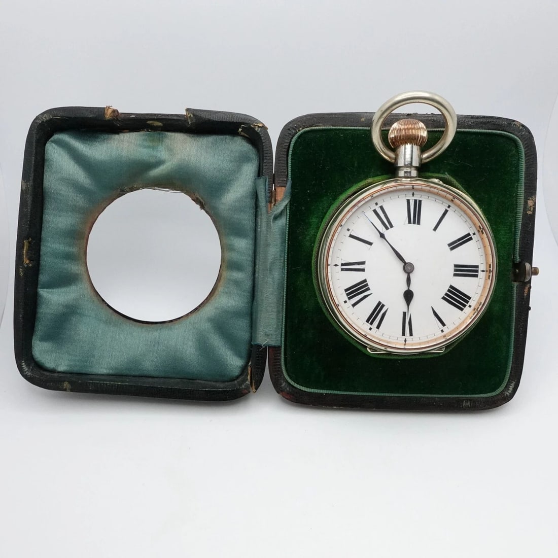 GOLIATH MANUAL POCKET WATCH BIRMINGHAM STERLING SILVER CASE STAND HOLDER - 67MM (1 of 2)