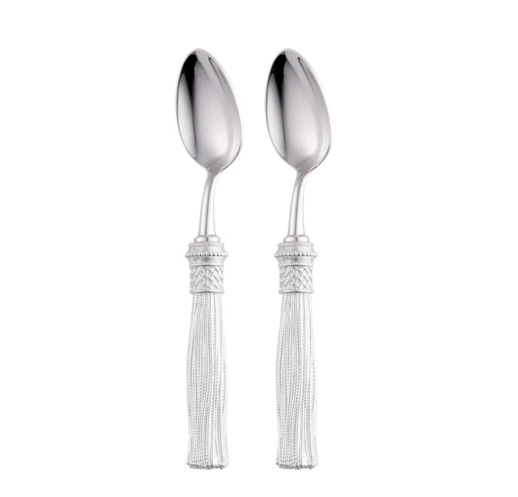 CHRISTOFLE POMPON SILVER PLATED COFFEE SPOON 2 PIECE SET - NEW WITH BOX (1 of 2)