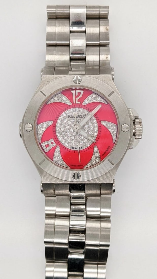 RENATO BEAUTY COLLEZIONI STEEL & DIAMOND QUARTZ WATCH - 36MM LIMITED EDITION (1 of 2)
