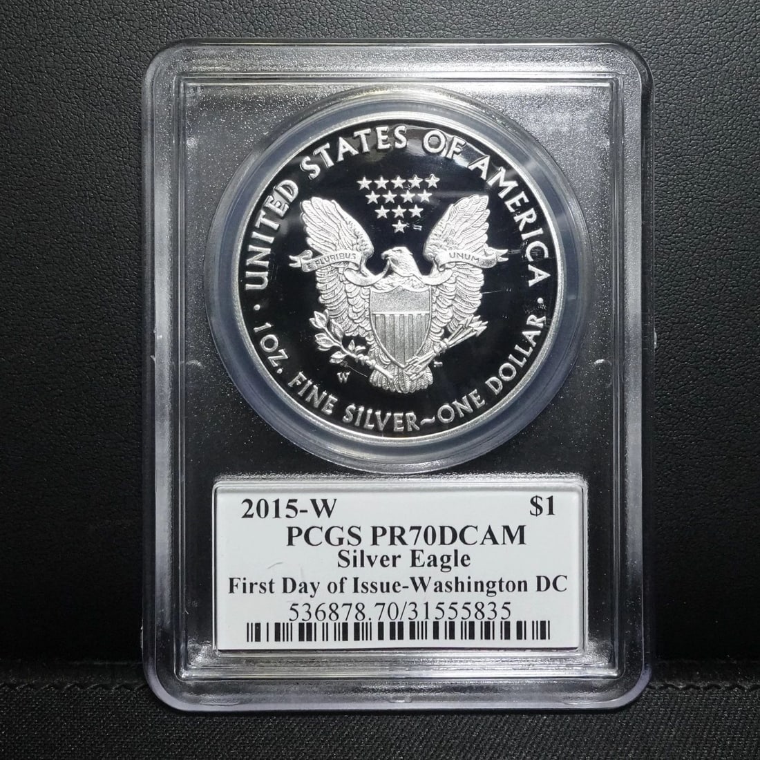 2015 W EAGLE 1 OZ SILVER DOLLAR FDI WASHINGTON DC PCGS PR70 DCAM MERCANTI SIGNED (1 of 2)