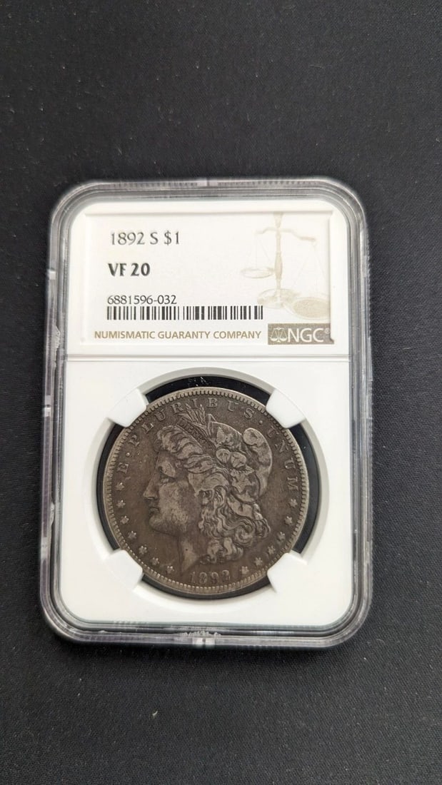 1892 S MORGAN SILVER $1 DOLLAR COIN - NGC VF 20 (1 of 2)