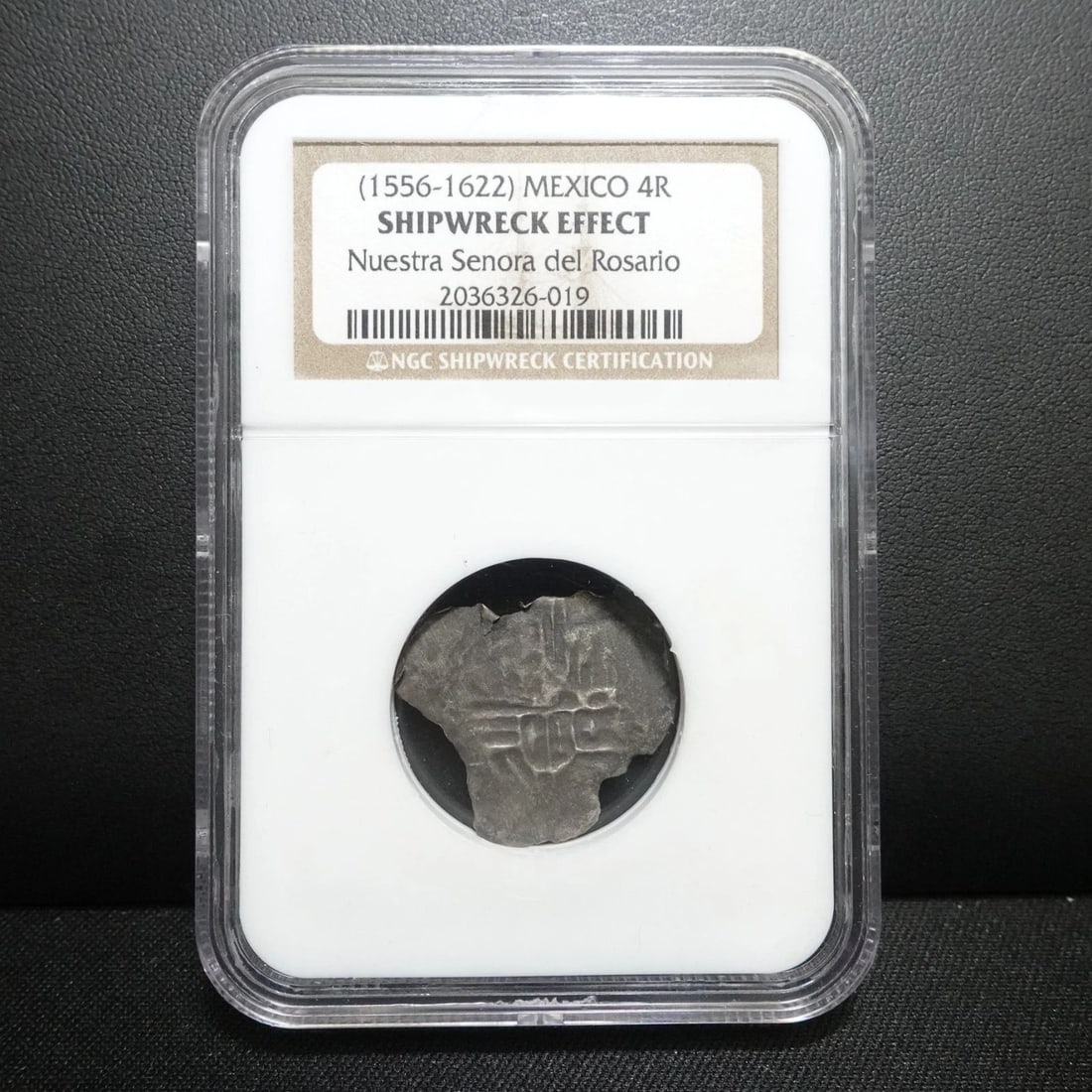 1556-1622 MEXICO 4 REALS NUESTRA SENORA DEL ROSARIO NGC SHIPWRECK EFFECT (1 of 2)