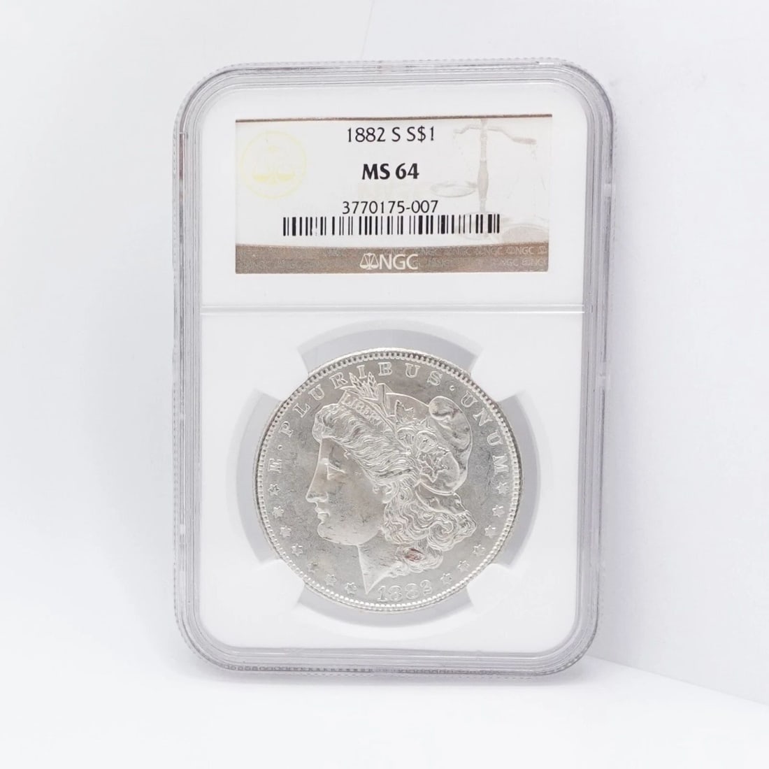 1882 S MORGAN SILVER DOLLAR $1 COIN NGC MS 64: 1882 S Morgan Silver Dollar $1Coin NGC Certified - MS 64 Est. Price Value - $150 USD