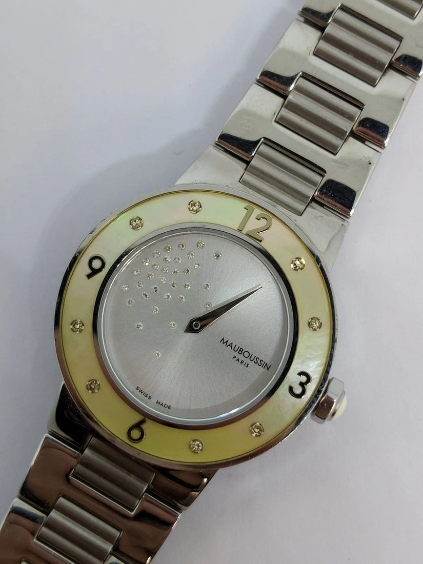 MAUBOUSSIN CLASSIC AMOUR LE JOUR SE LEVE STAINLESS STEEL QUARTZ WATCH - 31MM (1 of 2)