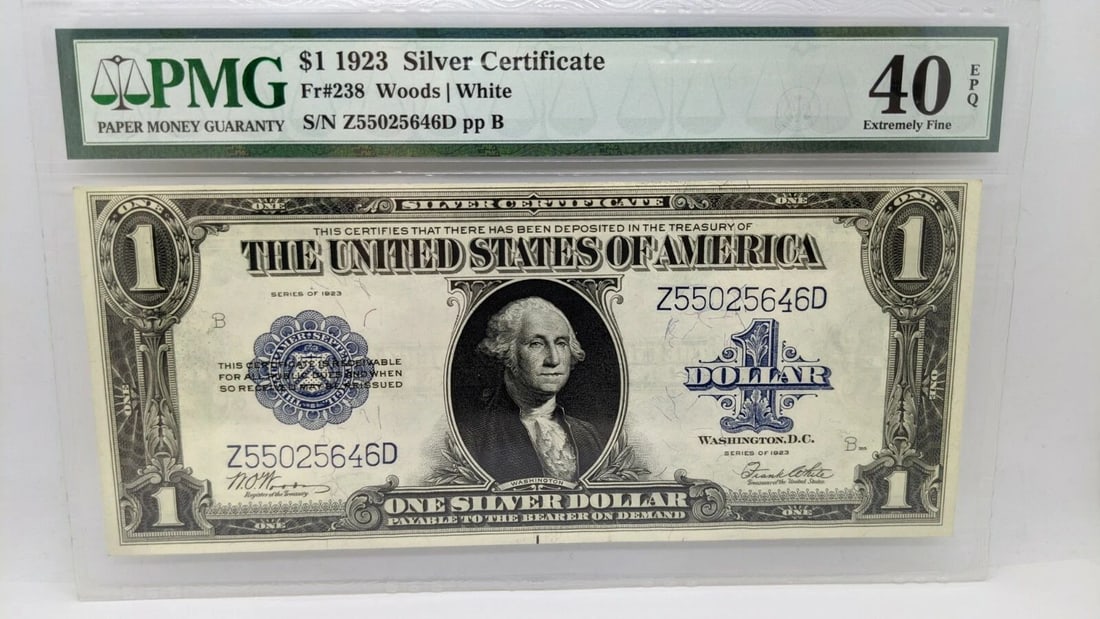 1923 $1 SILVER CERTIFICATE - PMG 40 EPQ - FR#238 - LARGE SIZE NOTE (1 of 2)